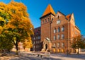 Landskrona - October 2018, Sweden: View of Dammhag School Dammhagskolan in a small Swedish town