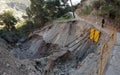 Landslide along caminito del rey hiking trail, Spain