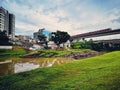 Landslide along Ulu Pandan river Royalty Free Stock Photo