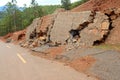Landslide and broken road Royalty Free Stock Photo