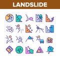 Landslide Collection Elements Icons Set Vector