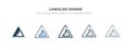 Landslide danger triangular traffic icon in different style vector illustration. two colored and black landslide danger triangular