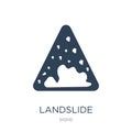 landslide danger triangular traffic icon in trendy design style. landslide danger triangular traffic icon isolated on white