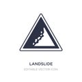 landslide danger triangular traffic icon on white background. Simple element illustration from Signs concept