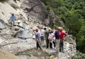 Landslide:dangerous move Royalty Free Stock Photo