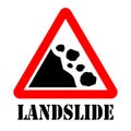 Landslide hazard sign