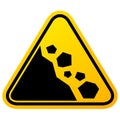 Landslide hazard vector warning sign