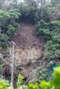 Landslide in Japan, Cliff has collapsed on road.