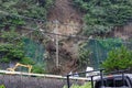Landslide in Japan, Cliff has collapsed on road.