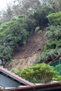 Landslide in Japan, Cliff has collapsed on road.