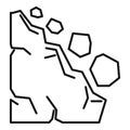 Landslide place icon, outline style