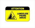 Landslide Prone Area sign