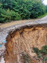 landslide road due to heavy rain
