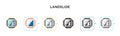 Landslide vector icon in 6 different modern styles. Black, two colored landslide icons designed in filled, outline, line and Royalty Free Stock Photo