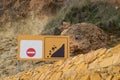 Landslide warning sign