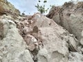 landslides mixed with white sand and rock Royalty Free Stock Photo