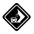 Landslides on the road traffic signal icon