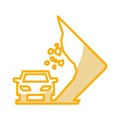 Landslides on the road traffic signal icon