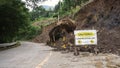 Landslide on the mountain road..Camiguin island Philippines. Royalty Free Stock Photo