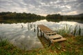 Landspace photo of still lake