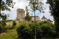 Landstejn, South Bohemian, Czech Republic, 03 July 2021: medieval knights ancient ruins of Romanesque and gothic castle at sunny