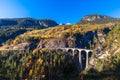 Landvasser Viaduct in the swiss alps Royalty Free Stock Photo
