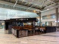 Landvetter, Sweden, April 1, 2020. Closed coffee shop, restaurant at Landvetter Airport.