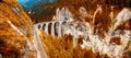 Landwasser Viaduct in autumn, Switzerland. Panoramic view of railway in mountain Royalty Free Stock Photo