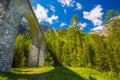 Landwasser Viaduct bridge in Albula pass Royalty Free Stock Photo