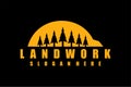 landwork logo design illustration vector Royalty Free Stock Photo