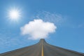 Lane blacktop isolated on blue sky Royalty Free Stock Photo