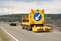 Lane closed vehicle with sign Royalty Free Stock Photo