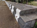 lane dividers with concrete materials