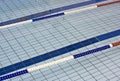 Lane dividers for racing in a swimming pool Royalty Free Stock Photo