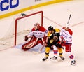 Lane MacDermid and Roman Hamrlik battle.