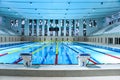 Lanes of a competition swimming pool Royalty Free Stock Photo