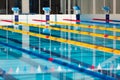 Lanes of a competition swimming pool Royalty Free Stock Photo