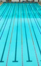 Lanes of an empty swimming pool on a bright day