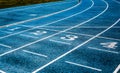 Lanes  on the track field, 1, 2, 3, 4, one, two three four number Royalty Free Stock Photo