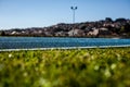 Lanes  on the track field, 1,2,3, one, two three number Royalty Free Stock Photo