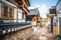 Laneway in Gyeongju with old Korean houses and dramatic light Gyeongju South Korea Royalty Free Stock Photo