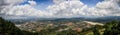 Panorama on the surrounding countryside from the Lang Biang Mountain, Lam Province, Vietnam Royalty Free Stock Photo