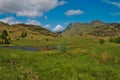 Langdale Pike and Blea Tarn Cumbria, Lake District National Park Royalty Free Stock Photo