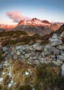 The Langdale Pikes at sunrise. Lake District UK.