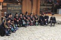 People of the Miao ethnic minority performing a traditional dance in Langde Miao Nationality village, Guizhou province, China