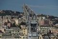 Langer Heinrich crane in genoa harbor historical floating crane, built in Germany in 1915, still working, and currently in service