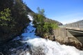 Langfossen waterfall in summer Royalty Free Stock Photo