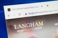 Langham hospitality group Web Site. Selective focus.