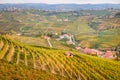 Langhe e Roero hills vineyards autumn landscape Royalty Free Stock Photo