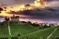 Langhe - Grinzane Cavour at sunset.